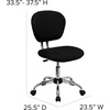 image:imageFlash Furniture Beverly MidBack Swivel Mesh Office Chair with Padded Seat HeightAdjustable Ergonomic Padded Office Desk Chair BlackChromeBlack