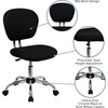 image:imageFlash Furniture Beverly MidBack Swivel Mesh Office Chair with Padded Seat HeightAdjustable Ergonomic Padded Office Desk Chair BlackChromeBlack