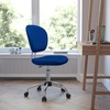 image:imageFlash Furniture Beverly MidBack Swivel Mesh Office Chair with Padded Seat HeightAdjustable Ergonomic Padded Office Desk Chair BlackChromeBlue