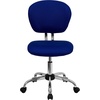 image:imageFlash Furniture Beverly MidBack Swivel Mesh Office Chair with Padded Seat HeightAdjustable Ergonomic Padded Office Desk Chair BlackChromeBlue