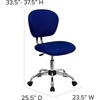 image:imageFlash Furniture Beverly MidBack Swivel Mesh Office Chair with Padded Seat HeightAdjustable Ergonomic Padded Office Desk Chair BlackChromeBlue