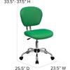 image:imageFlash Furniture Beverly MidBack Swivel Mesh Office Chair with Padded Seat HeightAdjustable Ergonomic Padded Office Desk Chair BlackChromeBright Green