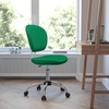 image:imageFlash Furniture Beverly MidBack Swivel Mesh Office Chair with Padded Seat HeightAdjustable Ergonomic Padded Office Desk Chair BlackChromeBright Green