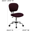 image:imageFlash Furniture Beverly MidBack Swivel Mesh Office Chair with Padded Seat HeightAdjustable Ergonomic Padded Office Desk Chair BlackChromeBurgundy