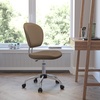 image:imageFlash Furniture Beverly MidBack Swivel Mesh Office Chair with Padded Seat HeightAdjustable Ergonomic Padded Office Desk Chair BlackChromeCoffee Brown