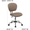 image:imageFlash Furniture Beverly MidBack Swivel Mesh Office Chair with Padded Seat HeightAdjustable Ergonomic Padded Office Desk Chair BlackChromeCoffee Brown