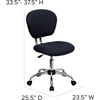 image:imageFlash Furniture Beverly MidBack Swivel Mesh Office Chair with Padded Seat HeightAdjustable Ergonomic Padded Office Desk Chair BlackChromeGrey