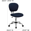 image:imageFlash Furniture Beverly MidBack Swivel Mesh Office Chair with Padded Seat HeightAdjustable Ergonomic Padded Office Desk Chair BlackChromeNavy