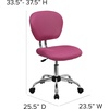 image:imageFlash Furniture Beverly MidBack Swivel Mesh Office Chair with Padded Seat HeightAdjustable Ergonomic Padded Office Desk Chair BlackChromePink