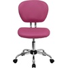 image:imageFlash Furniture Beverly MidBack Swivel Mesh Office Chair with Padded Seat HeightAdjustable Ergonomic Padded Office Desk Chair BlackChromePink