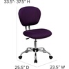 image:imageFlash Furniture Beverly MidBack Swivel Mesh Office Chair with Padded Seat HeightAdjustable Ergonomic Padded Office Desk Chair BlackChromePurple