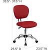 image:imageFlash Furniture Beverly MidBack Swivel Mesh Office Chair with Padded Seat HeightAdjustable Ergonomic Padded Office Desk Chair BlackChromeRed