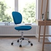 image:imageFlash Furniture Beverly MidBack Swivel Mesh Office Chair with Padded Seat HeightAdjustable Ergonomic Padded Office Desk Chair BlackChromeTurquoise