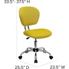 image:imageFlash Furniture Beverly MidBack Swivel Mesh Office Chair with Padded Seat HeightAdjustable Ergonomic Padded Office Desk Chair BlackChromeYellow
