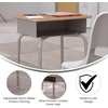 image:imageFlash Furniture Billie Student Desk  Gray Open Front Metal School Desk  24W x 18D Adjustable Height Durable Desk for School or Remote Learning Set of 5WalnutSilver