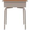 image:imageFlash Furniture Billie Student Desk  Gray Open Front Metal School Desk  24W x 18D Adjustable Height Durable Desk for School or Remote Learning Set of 5WalnutSilver
