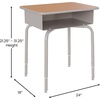 image:imageFlash Furniture Billie Student Desk  Gray Open Front Metal School Desk  24W x 18D Adjustable Height Durable Desk for School or Remote Learning Set of 5WalnutSilver
