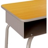 image:imageFlash Furniture Billie Student Desk  Gray Open Front Metal School Desk  24W x 18D Adjustable Height Durable Desk for School or Remote Learning Set of 5MapleSilver