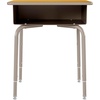 image:imageFlash Furniture Billie Student Desk  Gray Open Front Metal School Desk  24W x 18D Adjustable Height Durable Desk for School or Remote Learning Set of 5MapleSilver