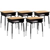 image:imageFlash Furniture Billie Student Desk  Gray Open Front Metal School Desk  24W x 18D Adjustable Height Durable Desk for School or Remote Learning Set of 5Natural