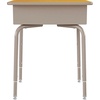 image:imageFlash Furniture Billie Student Desk  Gray Open Front Metal School Desk  24W x 18D Adjustable Height Durable Desk for School or Remote Learning Set of 5MapleSilver