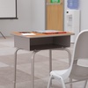 image:imageFlash Furniture Billie Student Desk  Gray Open Front Metal School Desk  24W x 18D Adjustable Height Durable Desk for School or Remote Learning Set of 5WalnutSilver