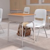 image:imageFlash Furniture Billie Student Desk  Gray Open Front Metal School Desk  24W x 18D Adjustable Height Durable Desk for School or Remote Learning Set of 5WalnutSilver