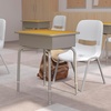 image:imageFlash Furniture Billie Student Desk  Gray Open Front Metal School Desk  24W x 18D Adjustable Height Durable Desk for School or Remote Learning Set of 5MapleSilver