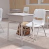 image:imageFlash Furniture Billie Student Desk  Gray Open Front Metal School Desk  24W x 18D Adjustable Height Durable Desk for School or Remote Learning Set of 5Gray GraniteSilver