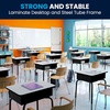 image:imageFlash Furniture Billie Student Desk  Gray Open Front Metal School Desk  24W x 18D Adjustable Height Durable Desk for School or Remote Learning Set of 5Grey