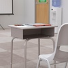 image:imageFlash Furniture Billie Student Desk  Gray Open Front Metal School Desk  24W x 18D Adjustable Height Durable Desk for School or Remote Learning Set of 5Gray GraniteSilver