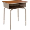 image:imageFlash Furniture Billie Student Desk  Gray Open Front Metal School Desk  24W x 18D Adjustable Height Durable Desk for School or Remote Learning Set of 5WalnutSilver