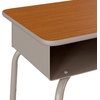 image:imageFlash Furniture Billie Student Desk  Gray Open Front Metal School Desk  24W x 18D Adjustable Height Durable Desk for School or Remote Learning Set of 5WalnutSilver