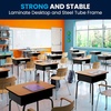 image:imageFlash Furniture Billie Student Desk  Gray Open Front Metal School Desk  24W x 18D Adjustable Height Durable Desk for School or Remote Learning Set of 5Natural