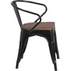image:imageFlash Furniture BlackAntique Gold Metal Chair with Wood Seat and ArmsBlack