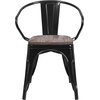 image:imageFlash Furniture BlackAntique Gold Metal Chair with Wood Seat and ArmsBlack