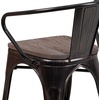 image:imageFlash Furniture BlackAntique Gold Metal Chair with Wood Seat and ArmsBlackantique Gold