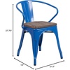 image:imageFlash Furniture BlackAntique Gold Metal Chair with Wood Seat and ArmsBlue