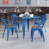 image:imageFlash Furniture BlackAntique Gold Metal Chair with Wood Seat and ArmsBlue