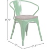 image:imageFlash Furniture BlackAntique Gold Metal Chair with Wood Seat and ArmsGreen