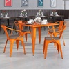 image:imageFlash Furniture BlackAntique Gold Metal Chair with Wood Seat and ArmsOrange