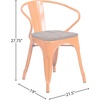 image:imageFlash Furniture BlackAntique Gold Metal Chair with Wood Seat and ArmsOrange