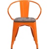 image:imageFlash Furniture BlackAntique Gold Metal Chair with Wood Seat and ArmsOrange