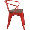 image:imageFlash Furniture BlackAntique Gold Metal Chair with Wood Seat and ArmsRed