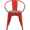 image:imageFlash Furniture BlackAntique Gold Metal Chair with Wood Seat and ArmsRed