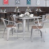 image:imageFlash Furniture BlackAntique Gold Metal Chair with Wood Seat and ArmsSilver