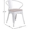 image:imageFlash Furniture BlackAntique Gold Metal Chair with Wood Seat and ArmsSilver