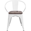 image:imageFlash Furniture BlackAntique Gold Metal Chair with Wood Seat and ArmsWhite