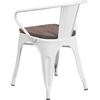 image:imageFlash Furniture BlackAntique Gold Metal Chair with Wood Seat and ArmsWhite