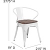image:imageFlash Furniture BlackAntique Gold Metal Chair with Wood Seat and ArmsWhite